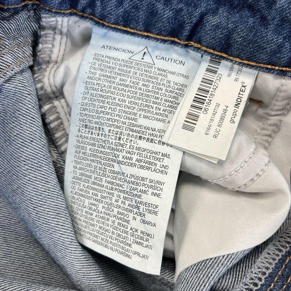New ZARA baggy wide leg Jeans Women (0)24X32 High Rise Light‎ Wash  disco - Picture 15 of 16